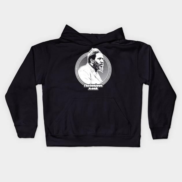 Thelonious Monk // Retro Jazz Music Fan Design Kids Hoodie by DankFutura